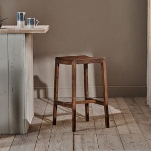 Nkuku Anbu Acacia Counter Dining Stool | Chairs Dining Stools & Benches | Washed Walnut