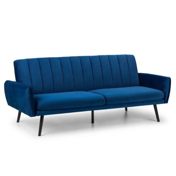 Afina 2 Seater Sofa Bed Blue Velvet Happy Beds 9