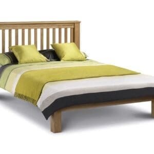 Amsterdam - Double Low Foot End Solid Oak Wooden Bed Frame - 4ft6 - - Happy Beds