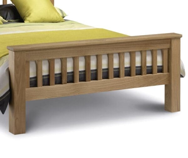 Amsterdam King Size Solid Oak Wooden Bed Frame High Foot End King Happy Beds 4