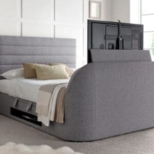 Appleby - King Size - Ottoman Storage Bed - Light Grey - 5ft - Happy Beds