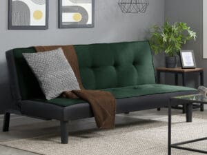 Aurora - 2 Seater Sofa Bed - Green -Velvet - Happy Beds
