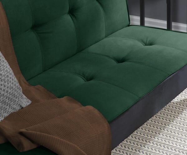 Aurora 2 Seater Sofa Bed Green Velvet Happy Beds 5