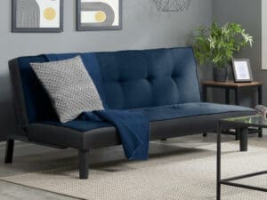 Aurora - Fabric Sofa Bed - Blue - Velvet - Happy Beds