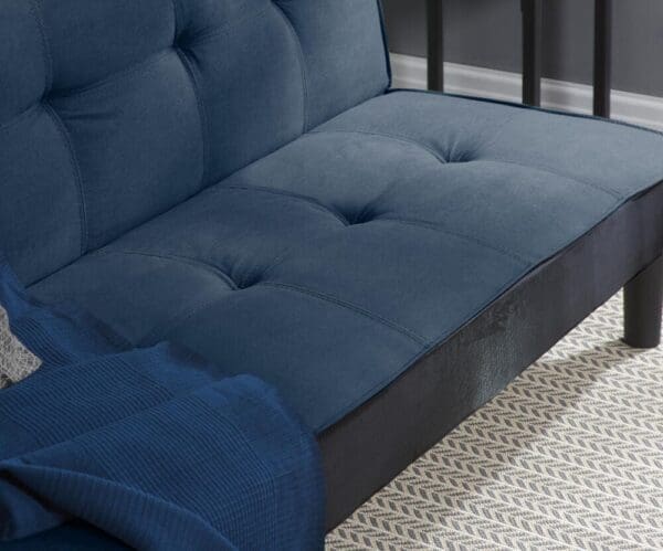 Aurora Fabric Sofa Bed Blue Velvet Happy Beds 5