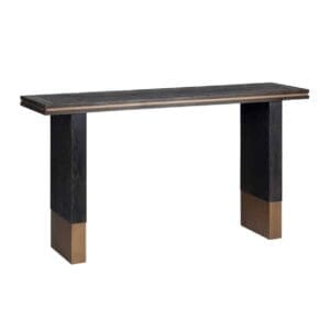 Black Rustic Brass Inlay Console Table