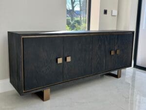 Black Rustic Brass Inlay Sideboard