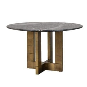 Brass Plated Black Marble Dining Table