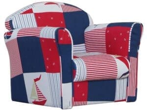 Children's Patchwork Mini Arm Chair - Multicolour - Fabric - Happy Beds