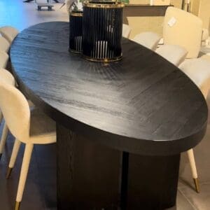 Dark Coffee Oval Dining Table