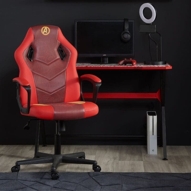 Disney - Avengers - Computer Swivel Chair - Red - Faux Leather - Happy Beds