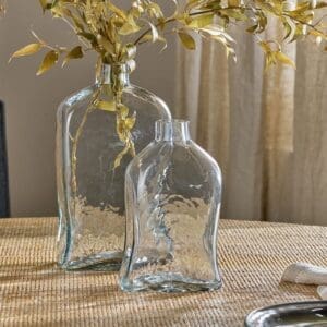 Nkuku Ellam Recycled Glass Bottle Vase | Vases & Planters | Clear | Large