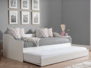Elba - Single - Day Bed - Guest Bed Trundle - White - Wooden - 3ft - Happy Beds