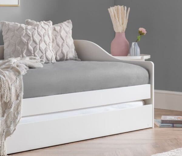 Elba Single Day Bed Guest Bed Trundle White Wooden 3ft Happy Beds 5