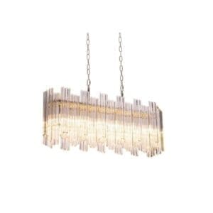 Elegant Nickel Long Chandelier