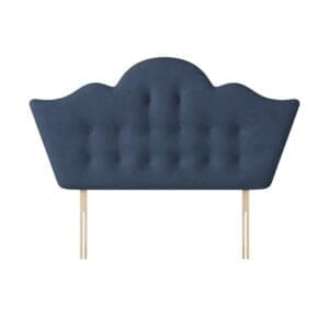 Florence - Small Single - Buttoned Headboard - Dark Blue - Fabric - 2ft6 - Happy Beds