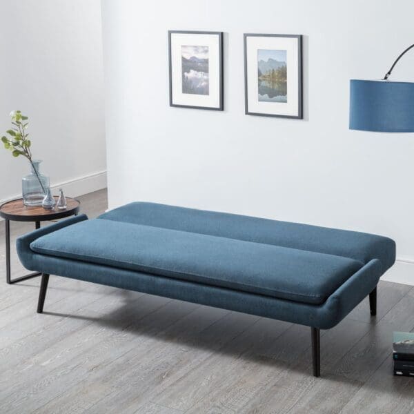 Gaudi Linen 3 Seater Sofa Bed Blue Linen Happy Beds 3
