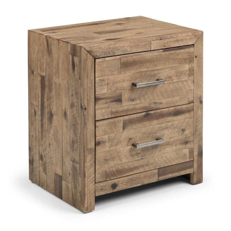 Hoxton - 2 Drawer Bedside Table - Oak - Wooden - Happy Beds