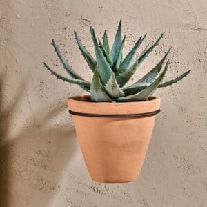 Nkuku Jara Single Wall Hung Planter | Vases & Planters | Orange | Large 13.5 x 16 x 20.5 cm