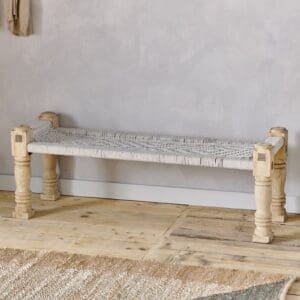 Nkuku Kutumba Woven Indian Bench | Chairs Stools & Benches | Natural