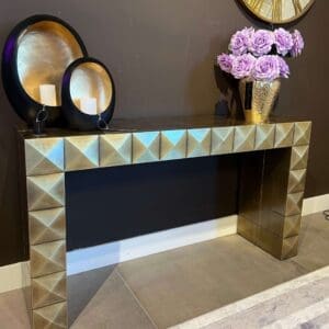 Luxe Brushed Gold Console Table