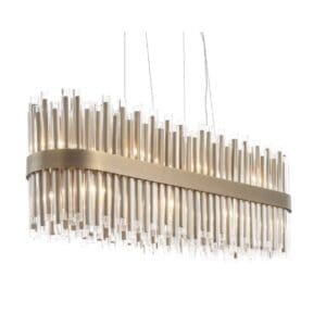 Luxury Rectangular Antique Brass Chandelier