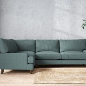 Nkuku Marri Left Hand Corner Sofa | Make To Order | Grand | Recycled Cotton Airforce