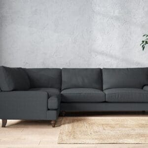 Nkuku Marri Left Hand Corner Sofa | Make To Order | Grand | Recycled Cotton Thunder