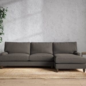 Nkuku Marri Right Hand Chaise Sofa | Make To Order | Grand | Brera Linen Granite