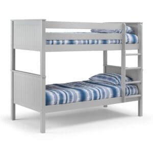 Maine - Single - Kids Bunk Bed - Grey - Wooden - 3ft - Happy Beds