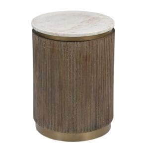 Marble Ribbed Side Table