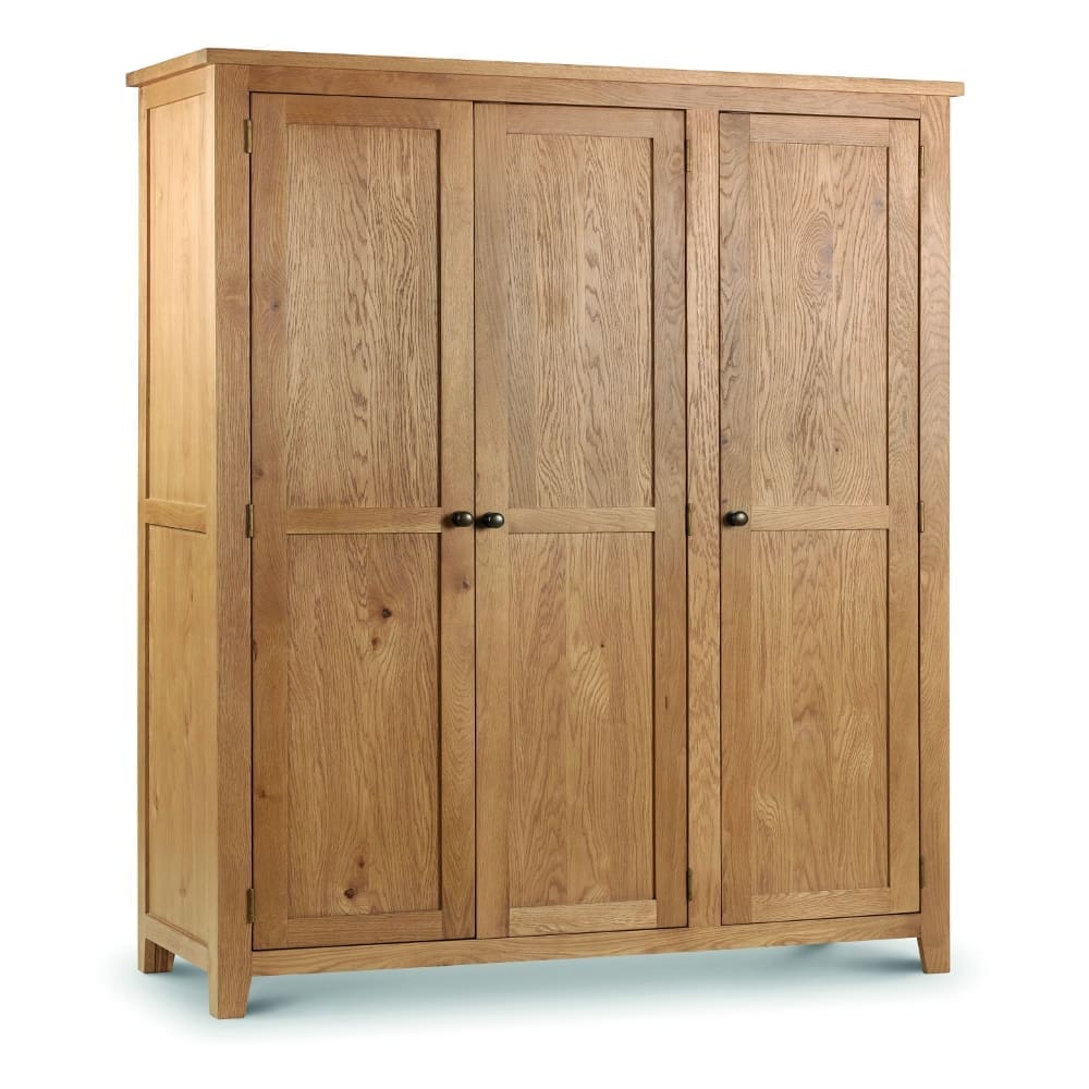 Marlborough - 3 Door Wardrobe - Oak - Wooden - Happy Beds