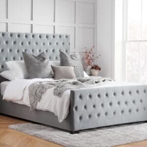 Marquis - Super King Size - Grey - Velvet - 6ft - Happy Beds