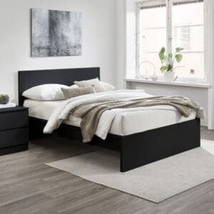 Oslo - King Size - Low Foot-End Bed - Black - Wooden - 5ft - Happy Beds