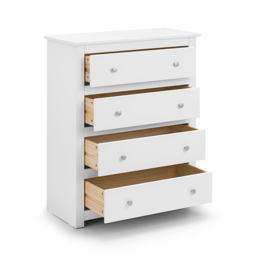 Radley - 4 Drawer Chest - White - Wooden - Happy Beds