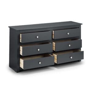 Radley - 6 Drawer Chest - Grey - Wooden - Happy Beds