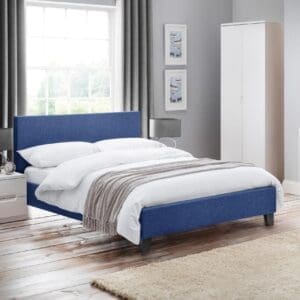 Rialto - Single - Blue - Fabric - Low Foot-End Bed - 3ft - Happy Beds