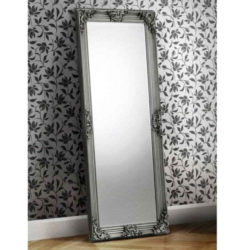 Rococo - Full Length - Dress Mirror - Pewter - Mirror/Metal - Happy Beds