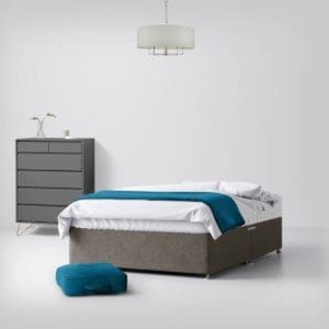 Single - Divan Bed - With Storage - Dark Grey - Fabric - 3ft - Happy Beds