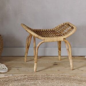 Nkuku Taung Rattan Low Dining Stool | Chairs Dining Stools & Benches | Natural