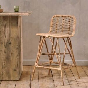 Nkuku Taung Rattan Counter Dining Chair | Dining Chairs Stools & Benches | Natural