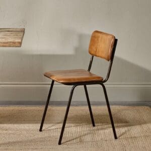 Nkuku Ukari Leather Dining Chair | Chairs Stools & Benches | Brown | 78 x 46 x 52 cm