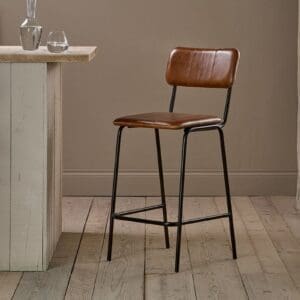 Nkuku Ukari Counter Dining Chair | Dining Chairs Stools & Benches | Aged Tan