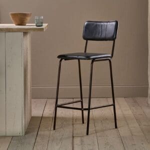 Nkuku Ukari Counter Dining Chair | Dining Chairs Stools & Benches | Aged Black