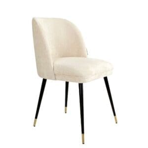 White Chenille Dining Chair