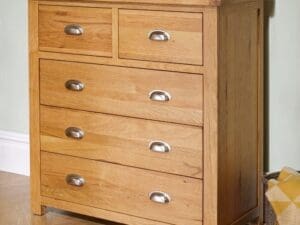 Woburn - 3 + 2 Drawer Chest - Oak - Wooden - Happy Beds