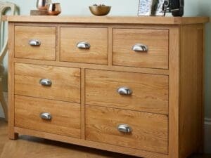 Woburn - 4+3 Drawer Chest - Oak - Wooden - Happy Beds