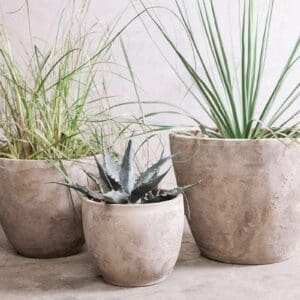 Nkuku Affiti Clay Planter | Vases & Planters | Grey | Medium 30 x 40 cm (Diameter)