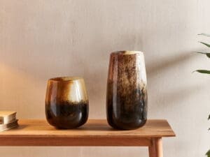 Nkuku Ariyah Multi Tone Glass Vase | Vases & Planters | Mix Brown/White | Small