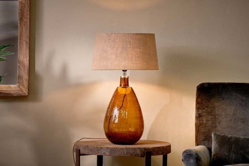 nkuku baba glass lamp burnt amber large tall 5055672407188 29414418940080